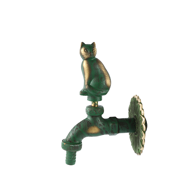 YT3022 Grifo con forma de gato, verde 1/2"